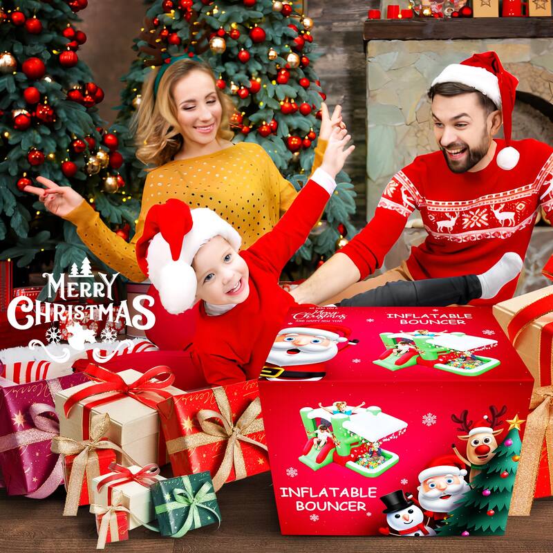 Christmas Inflatable slide Bouncer House for Kids Complete Setup with